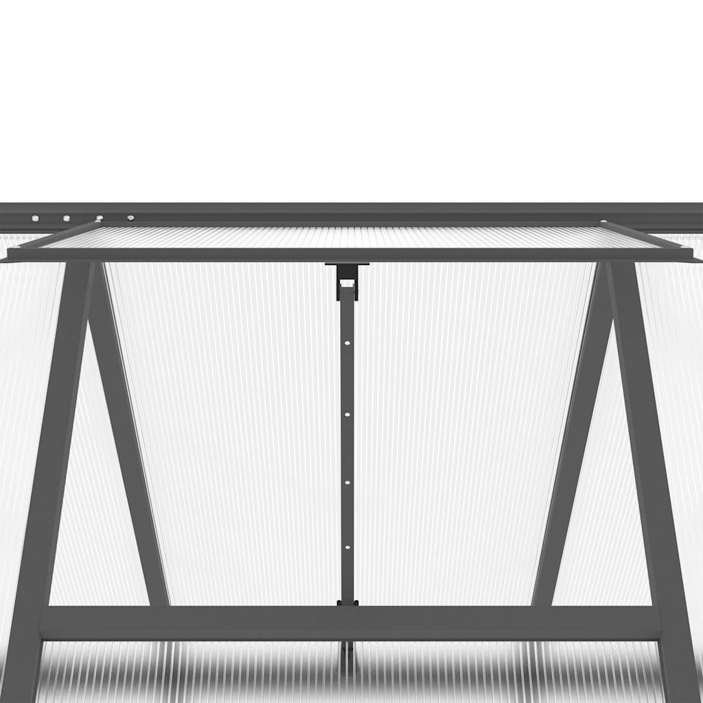Staklenik s okvirom antracit 169 x 169 x 195 cm aluminijski