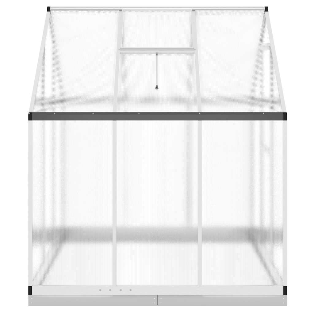 Staklenik s okvirom srebrni 169 x 169 x 202 cm aluminijski