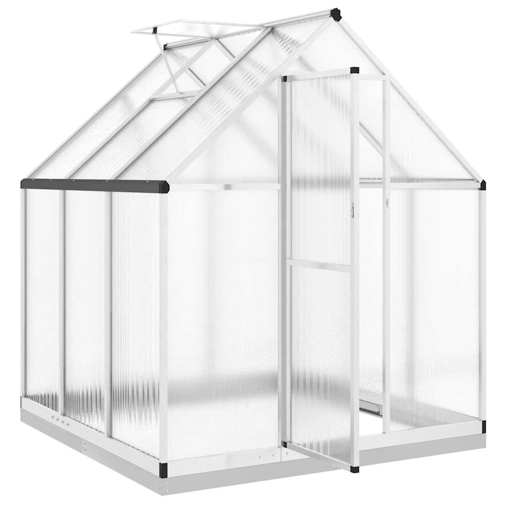 Staklenik s okvirom srebrni 169 x 169 x 202 cm aluminijski