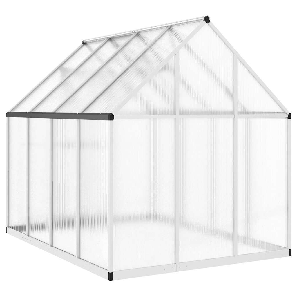 Staklenik s okvirom srebrni 224 x 169 x 195 cm aluminijski