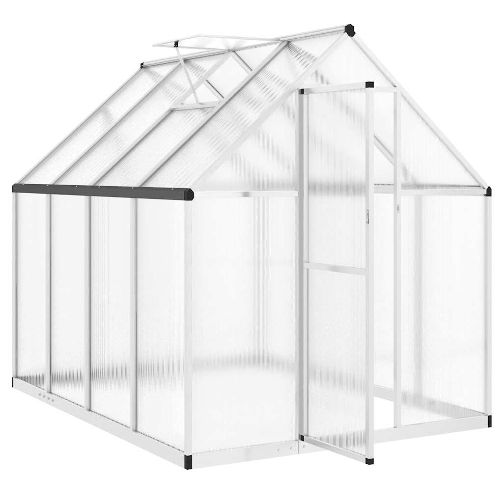 Staklenik s okvirom srebrni 224 x 169 x 195 cm aluminijski