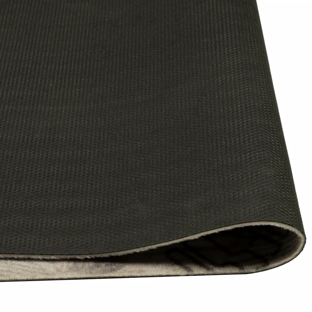 Kuhinjski tepih perivi s natpisom 45 x 150 cm baršunasti sivi