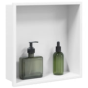 Niša za tuš crna bijela 32x32x9 cm nehrđajući čelik