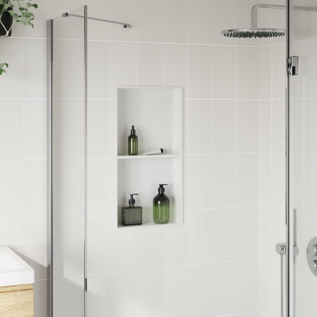 Niša za tuš mat bijela 32x62x9 cm nehrđajući čelik