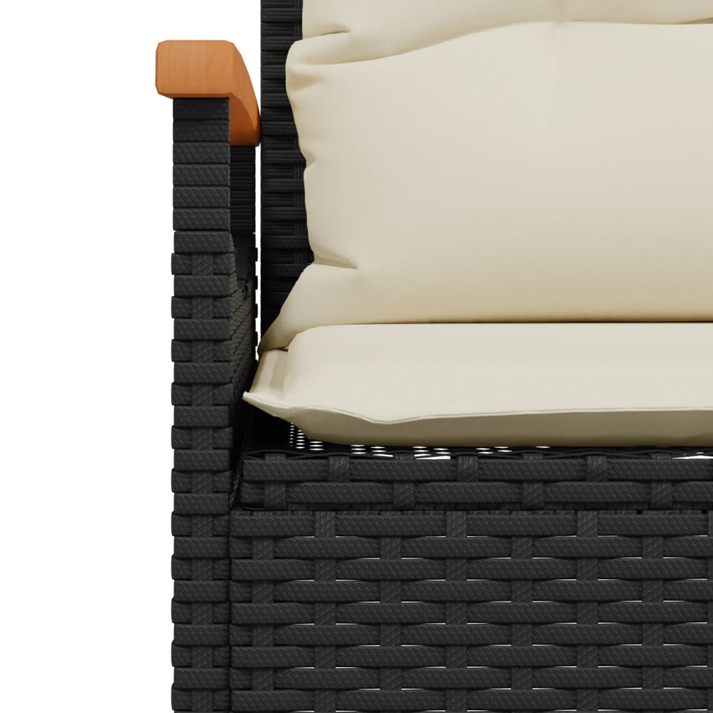 4-dijelni set vrtnih sofa od poliratana s jastucima crni