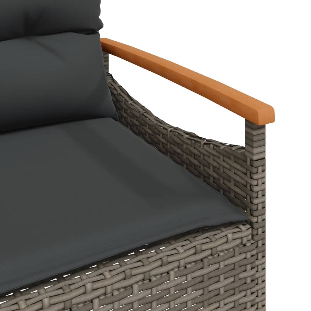 4-dijelni set vrtnih sofa od poliratana s jastucima sivi
