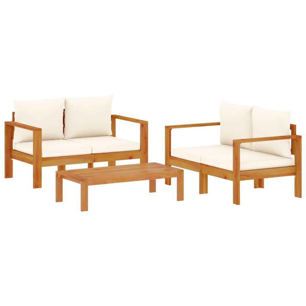 3-dijelna set vrtnih sofa s jastucima masivno bagremovo drvo