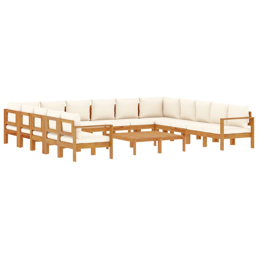 10-dijelna set vrtnih sofa s jastucima masivno bagremovo drvo