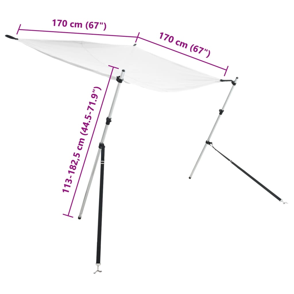 Set nastavka za sjenilo s vrhom T-oblika 170x170x(113-182,5) cm