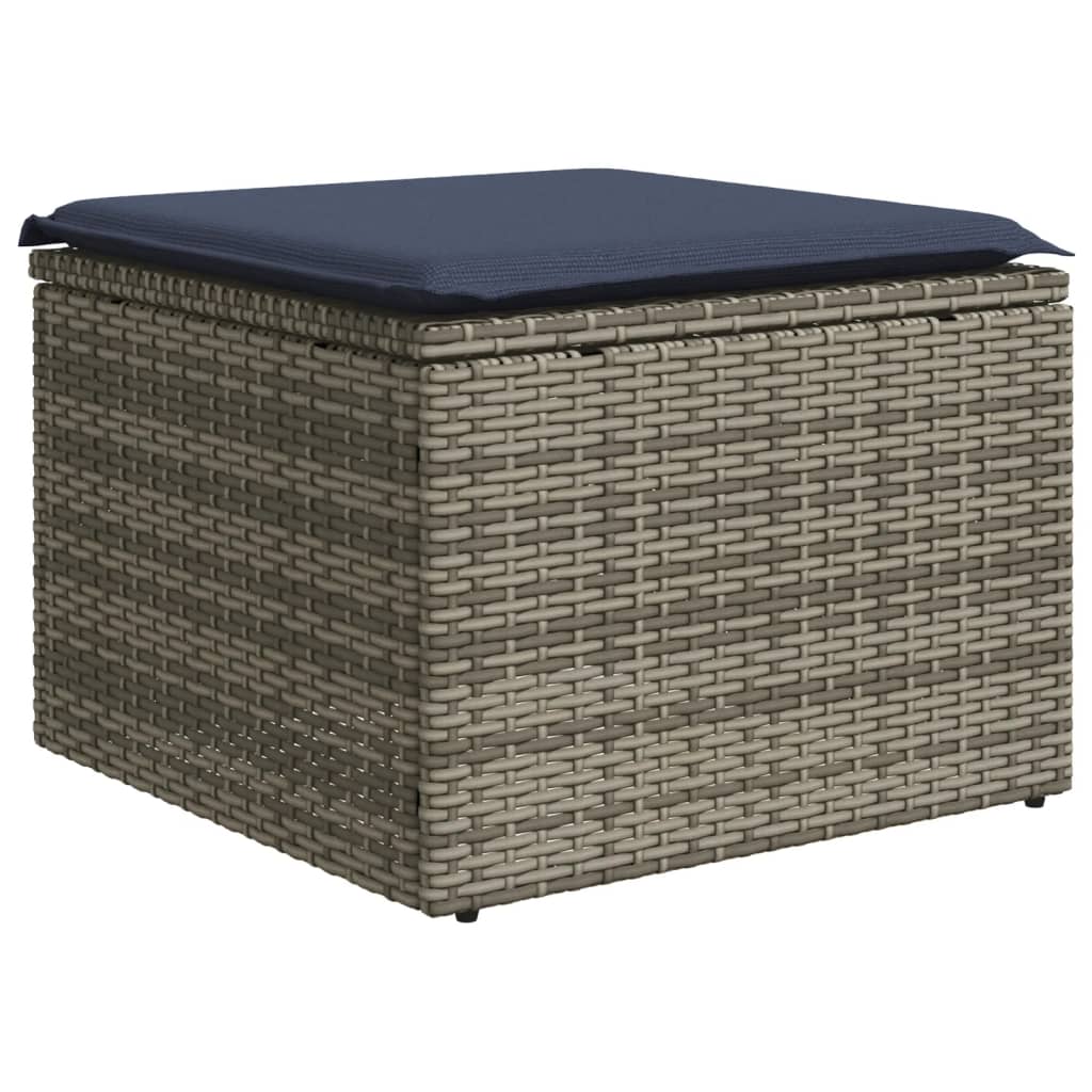 Vrtni set od 4 dijela s jastucima, sivi poliratan