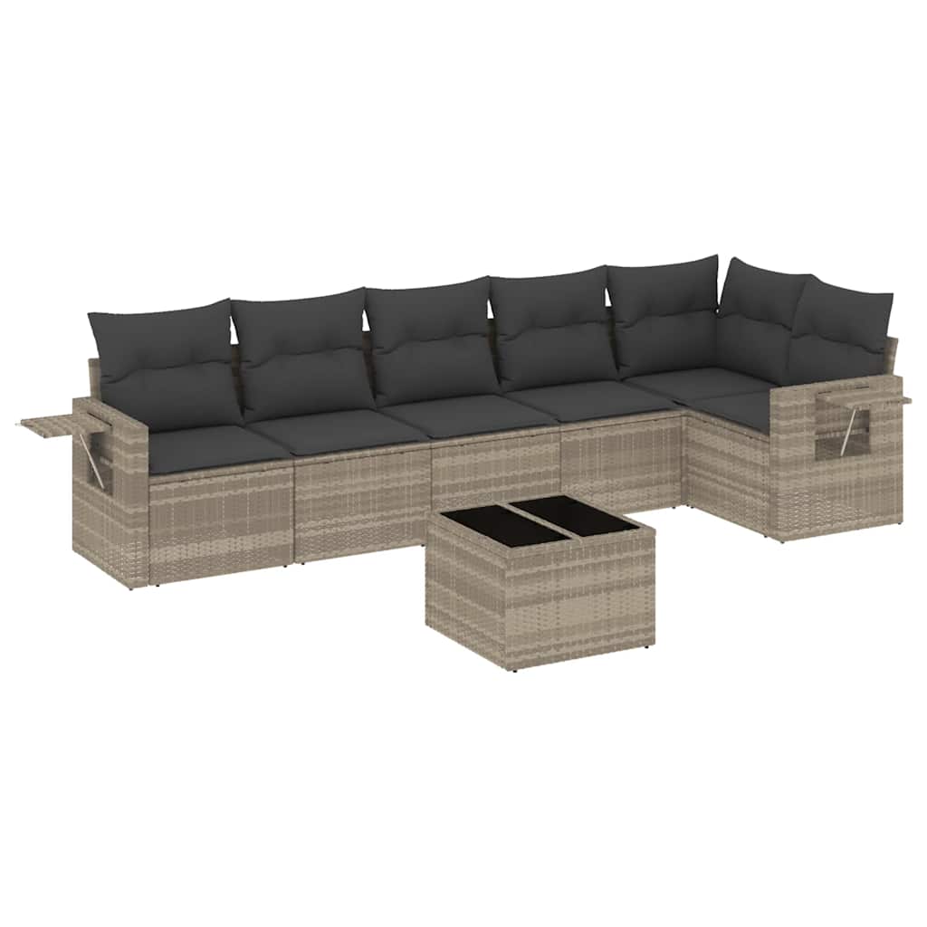 7-dijelni set vrtnih sofa svjetlosivi od poliratana