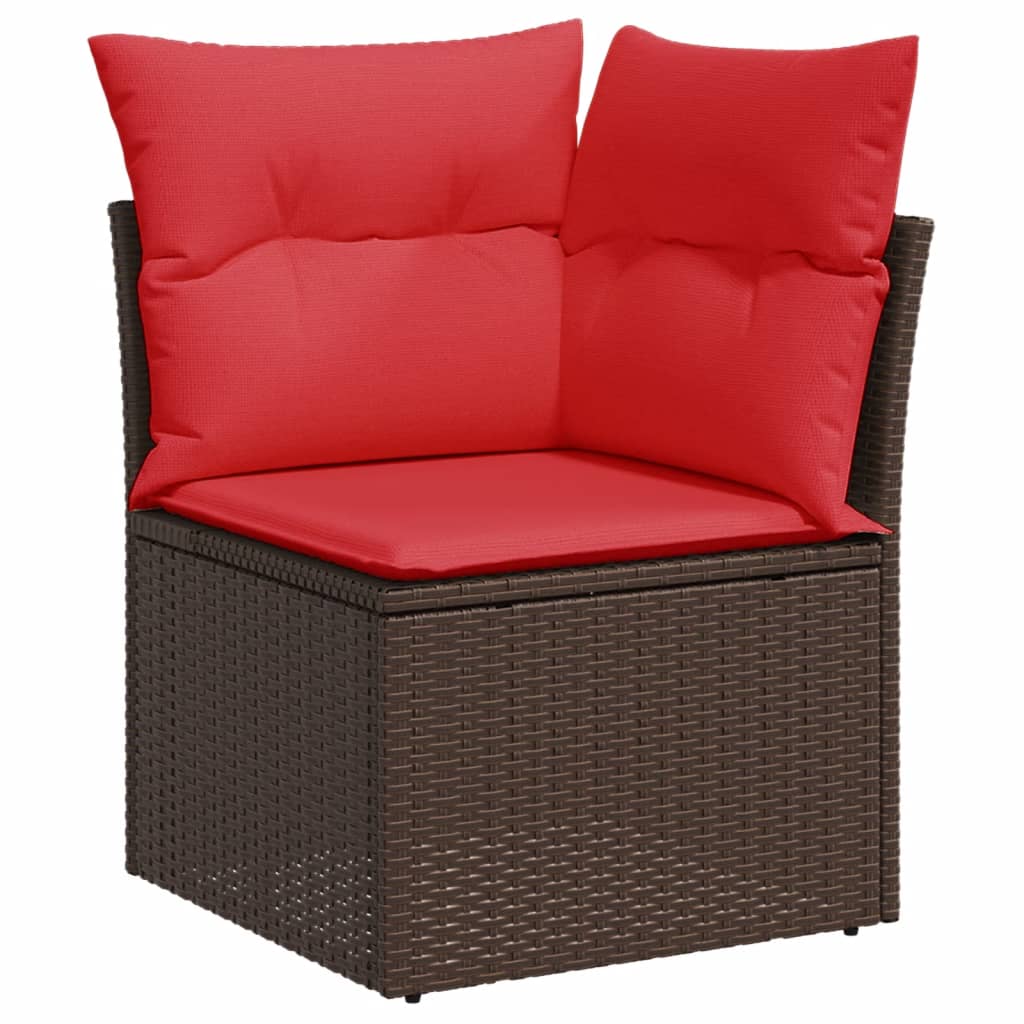 Vrtni set od 6 dijelova s jastucima, smeđi poliratan