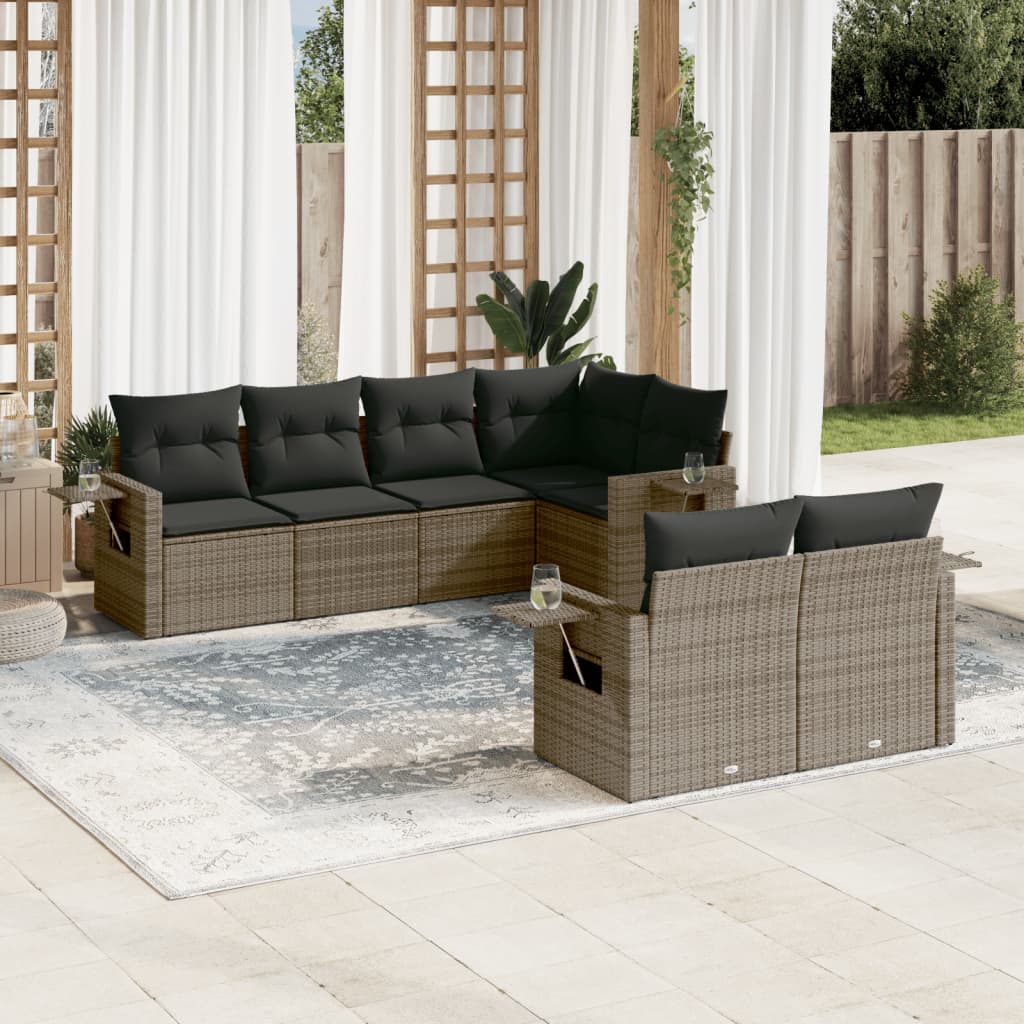 7-dijelni set vrtnih sofa sivi od poliratana