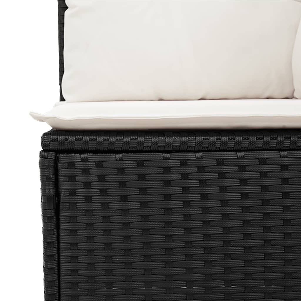 8-dijelni set vrtnih sofa od poliratana s jastucima crni
