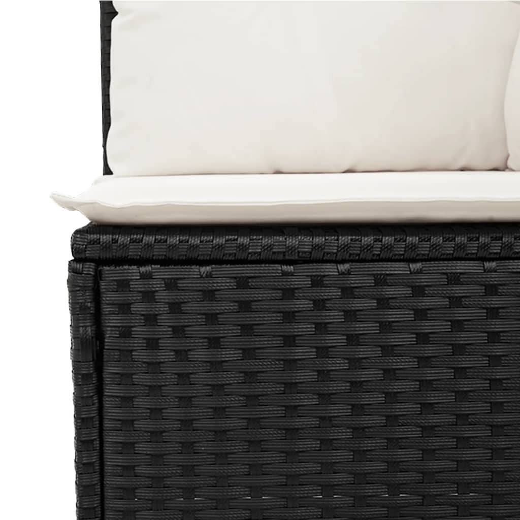 6-dijelni set vrtnih sofa s jastucima crni od poliratana