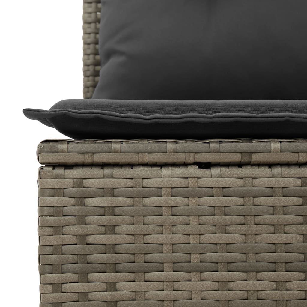 6-dijelni set vrtnih sofa od poliratana s jastucima sivi