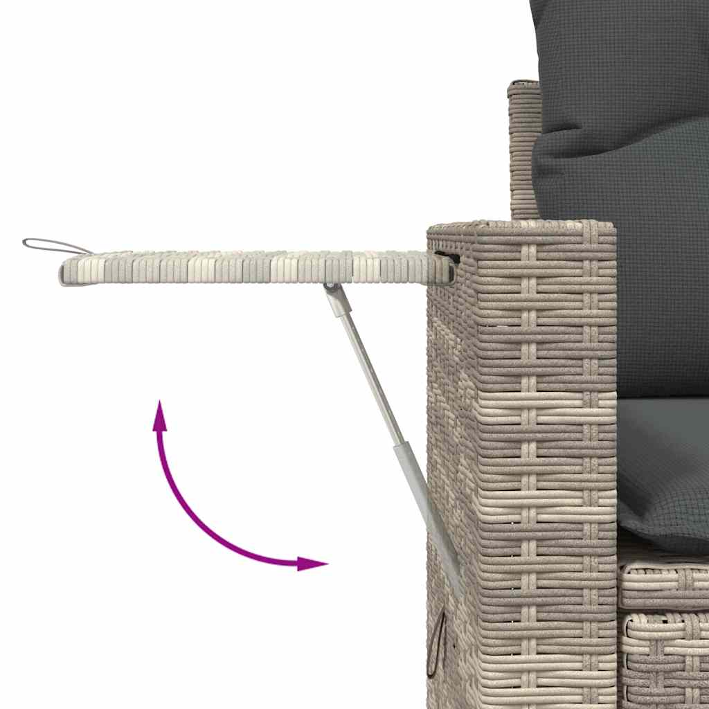 9-dijelni set vrtnih sofa od poliratana s jastucima svjetlosivi