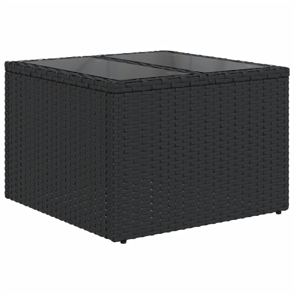 11-dijelni set vrtnih sofa od poliratana s jastucima crni