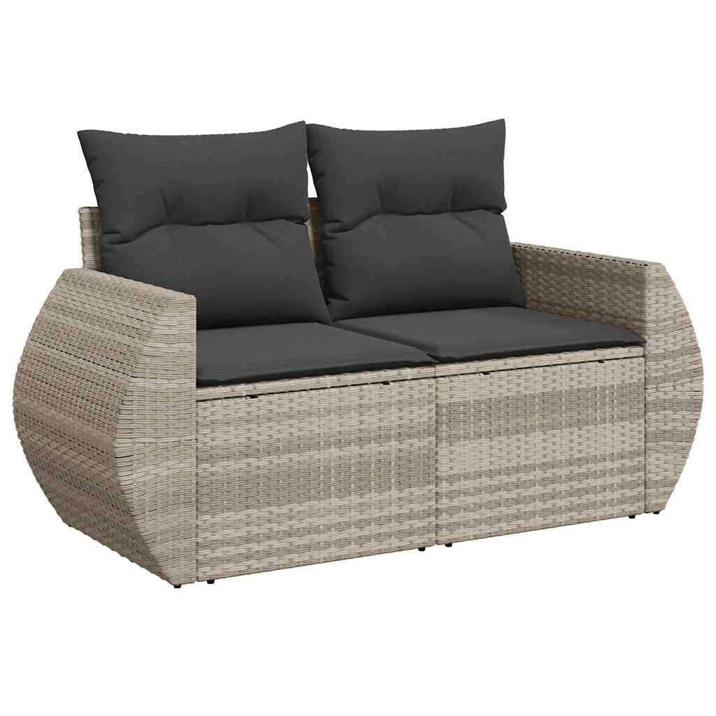 4-dijelni set vrtnih sofa s jastucima svijetlosivi poliratan