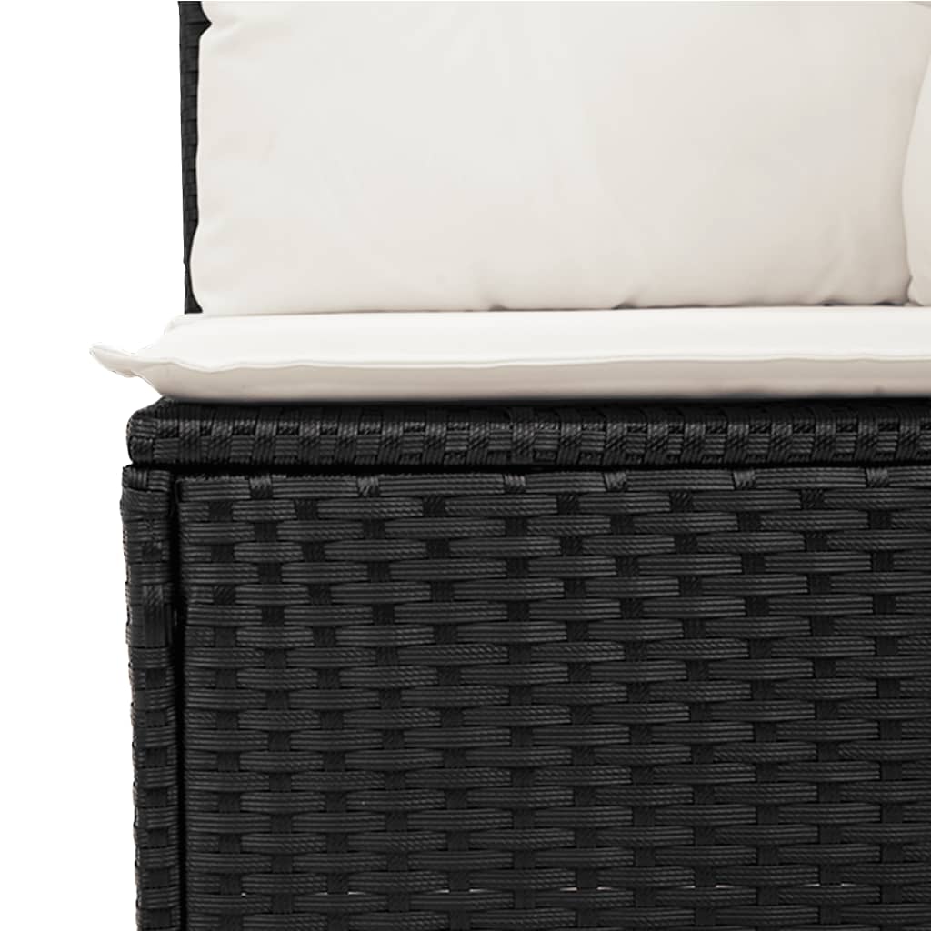 8-dijelni set vrtnih sofa od poliratana s jastucima crni