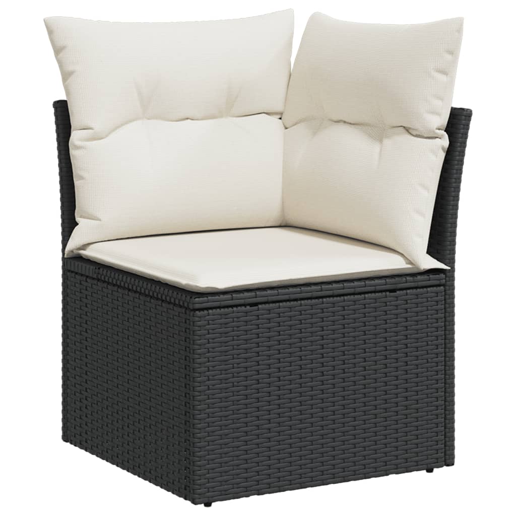 6-dijelni set vrtnih sofa s jastucima crni od poliratana