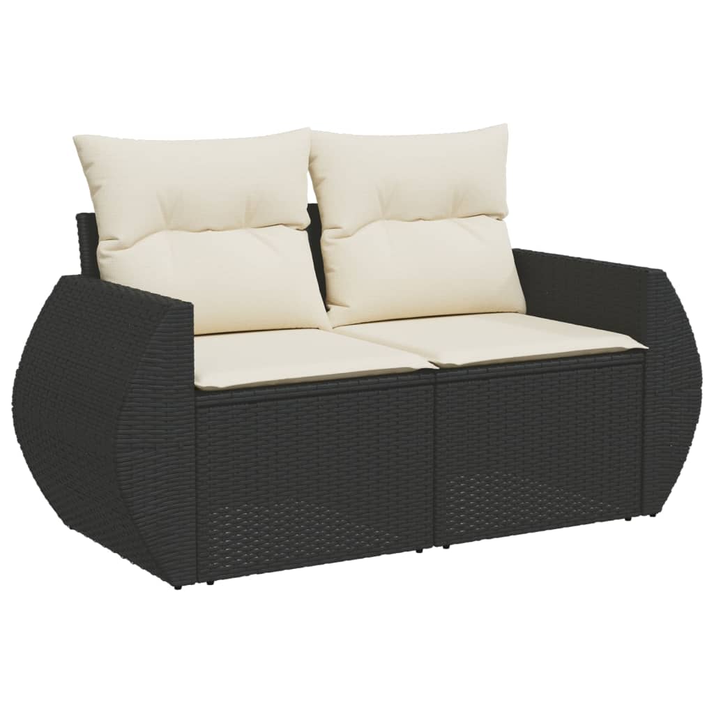 10-dijelni set vrtnih sofa s jastucima crni od poliratana