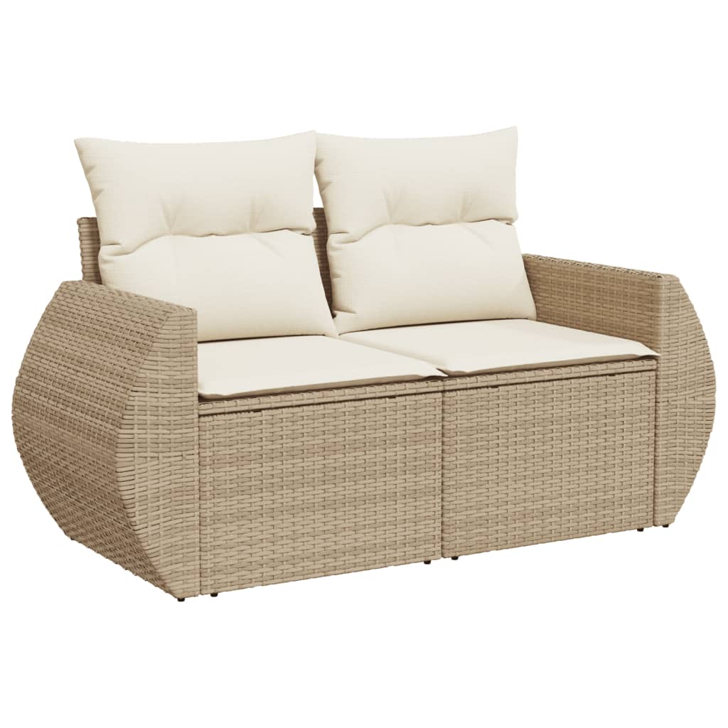 10-dijelni set vrtnih sofa s jastucima bež od poliratana