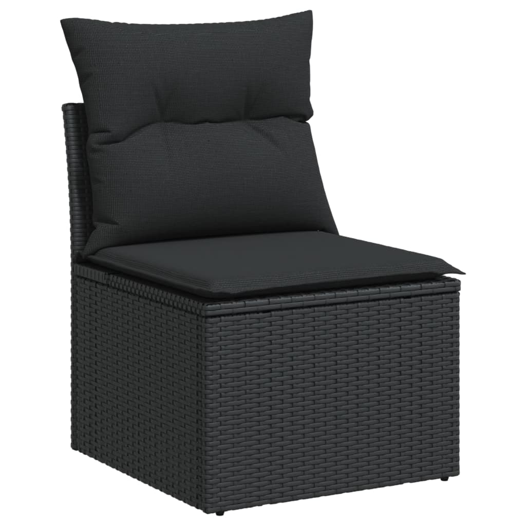 11-dijelni set vrtnih sofa od poliratana s jastucima crni