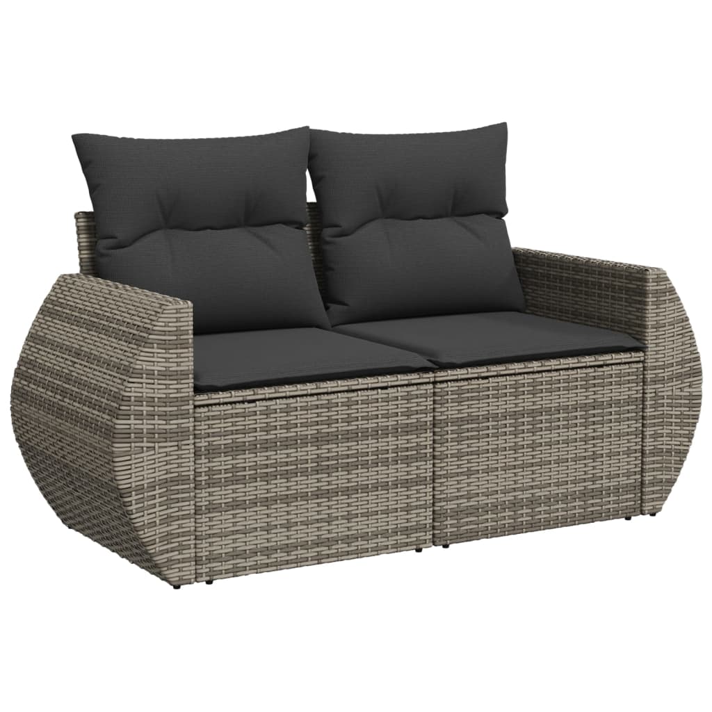 11-dijelni set vrtnih sofa od poliratana s jastucima sivi
