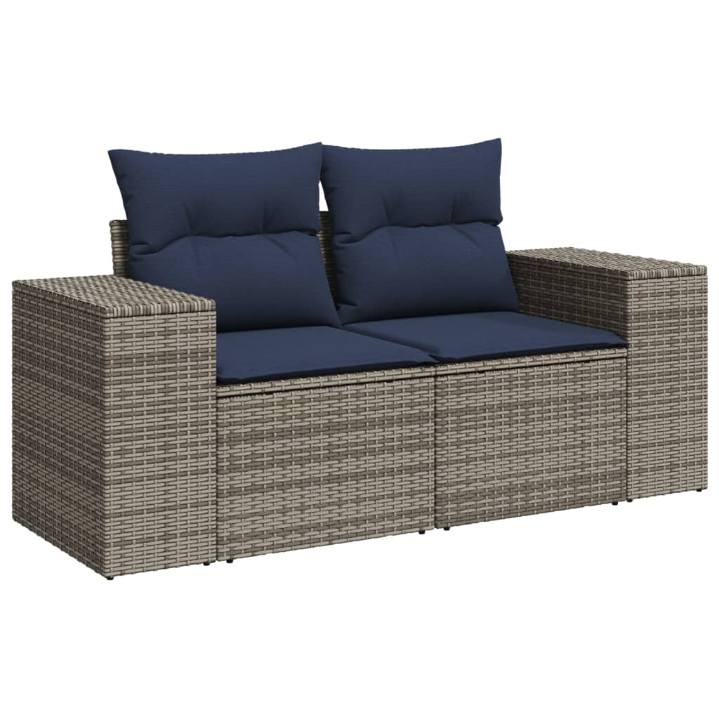 Vrtni set od 3 dijela s jastucima, sivi poliratan