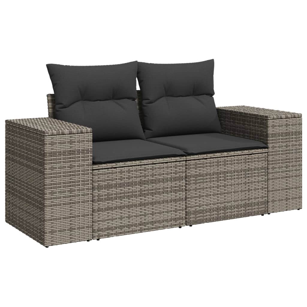 7-dijelni set vrtnih sofa sivi od poliratana