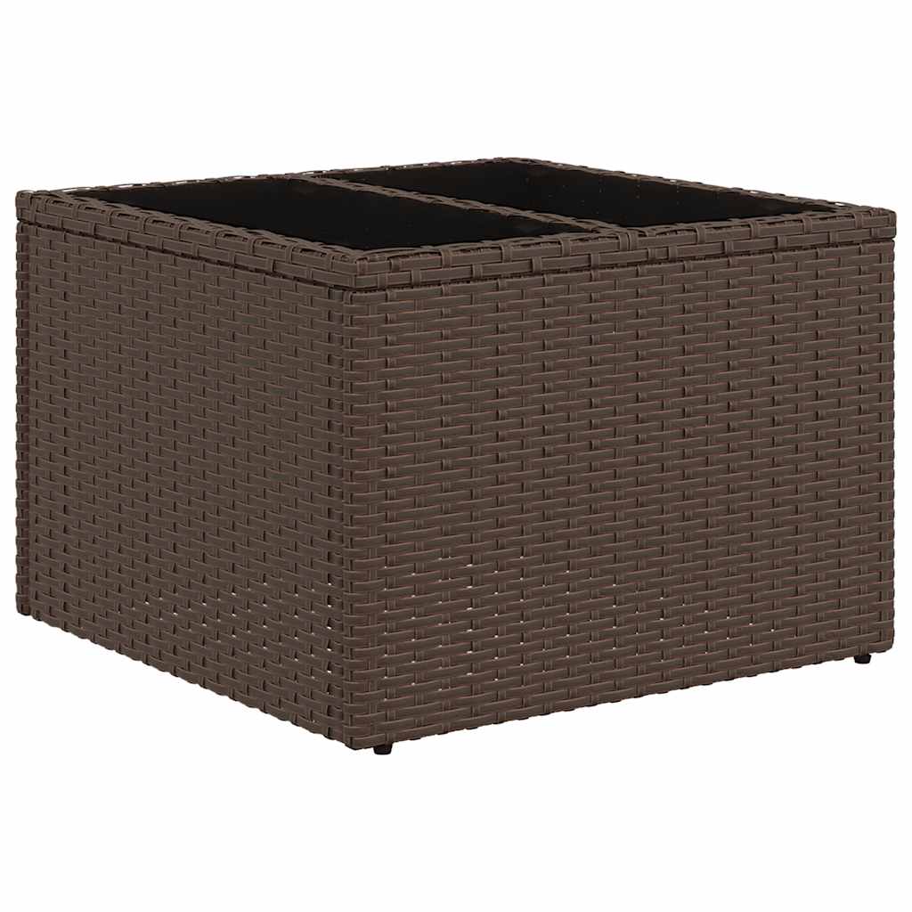 Vrtni set od 8 dijelova s jastucima, smeđi poliratan