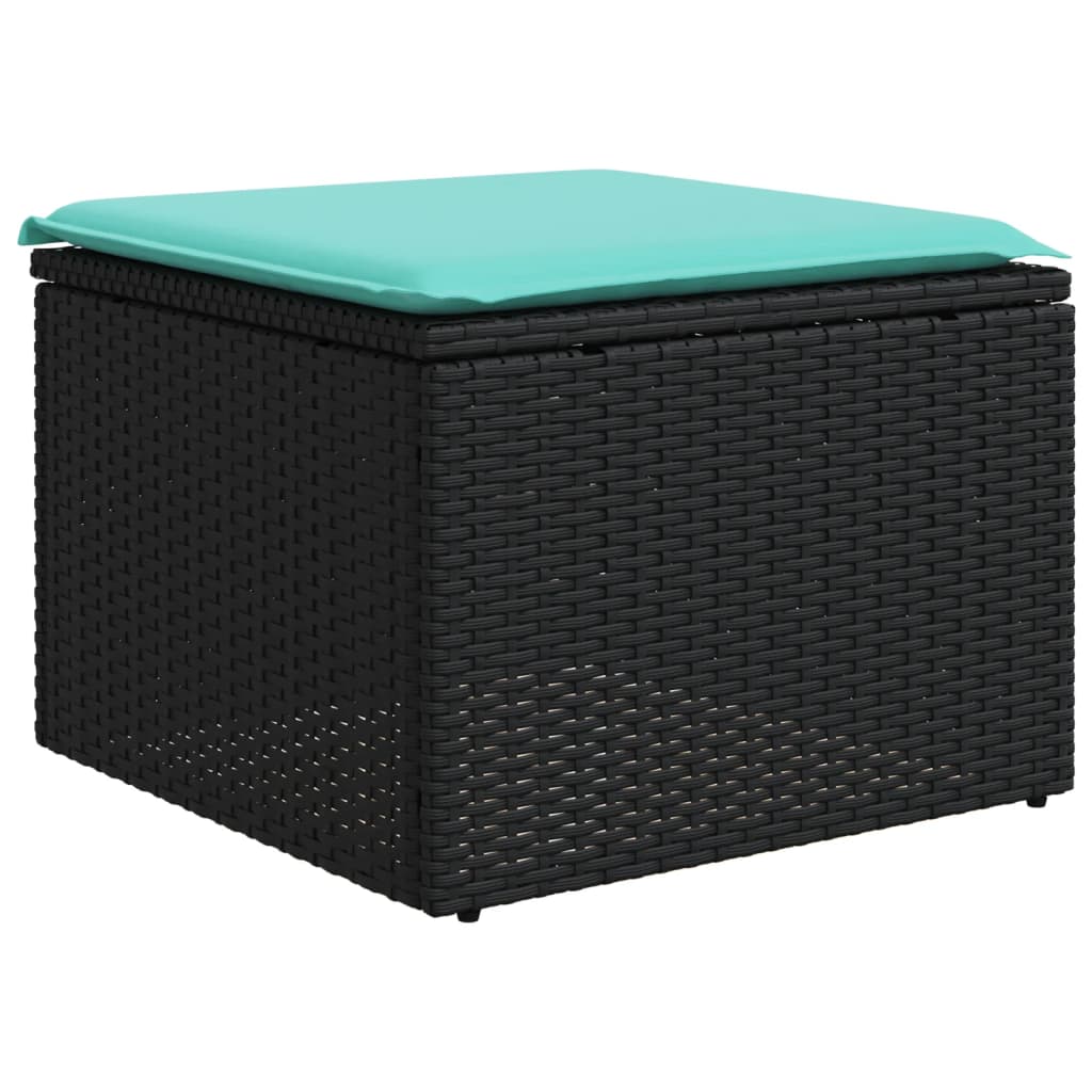 Vrtni set od 4 dijela s jastucima, crni poliratan