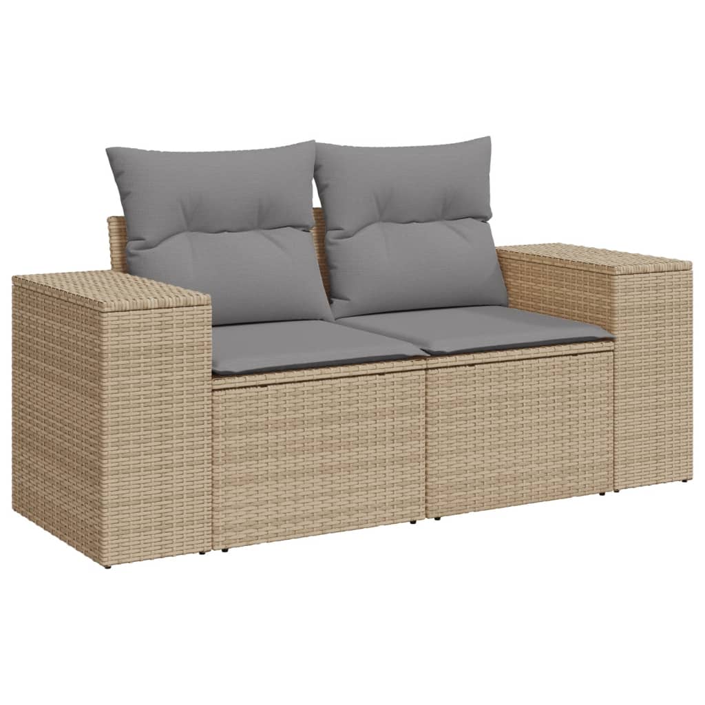 5-dijelni vrtni set sofa s jastucima bež od poliratana