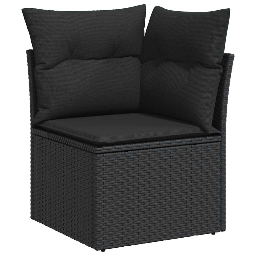 7-dijelni set vrtnih sofa od poliratana s jastucima crni