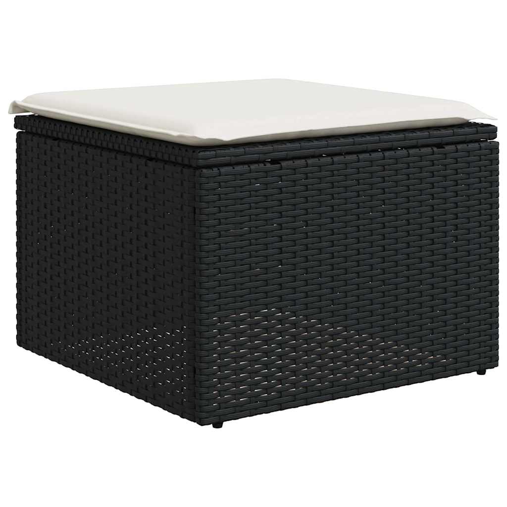 7-dijelni set vrtnih sofa od poliratana s jastucima crni