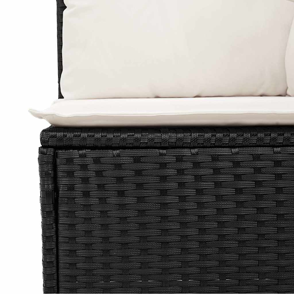 7-dijelni set vrtnih sofa od poliratana s jastucima crni