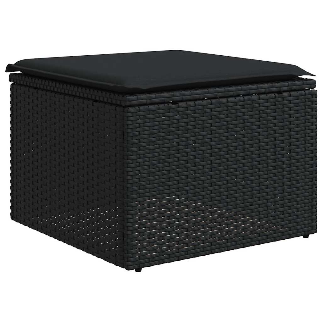8-dijelni set vrtnih sofa od poliratana s jastucima crni