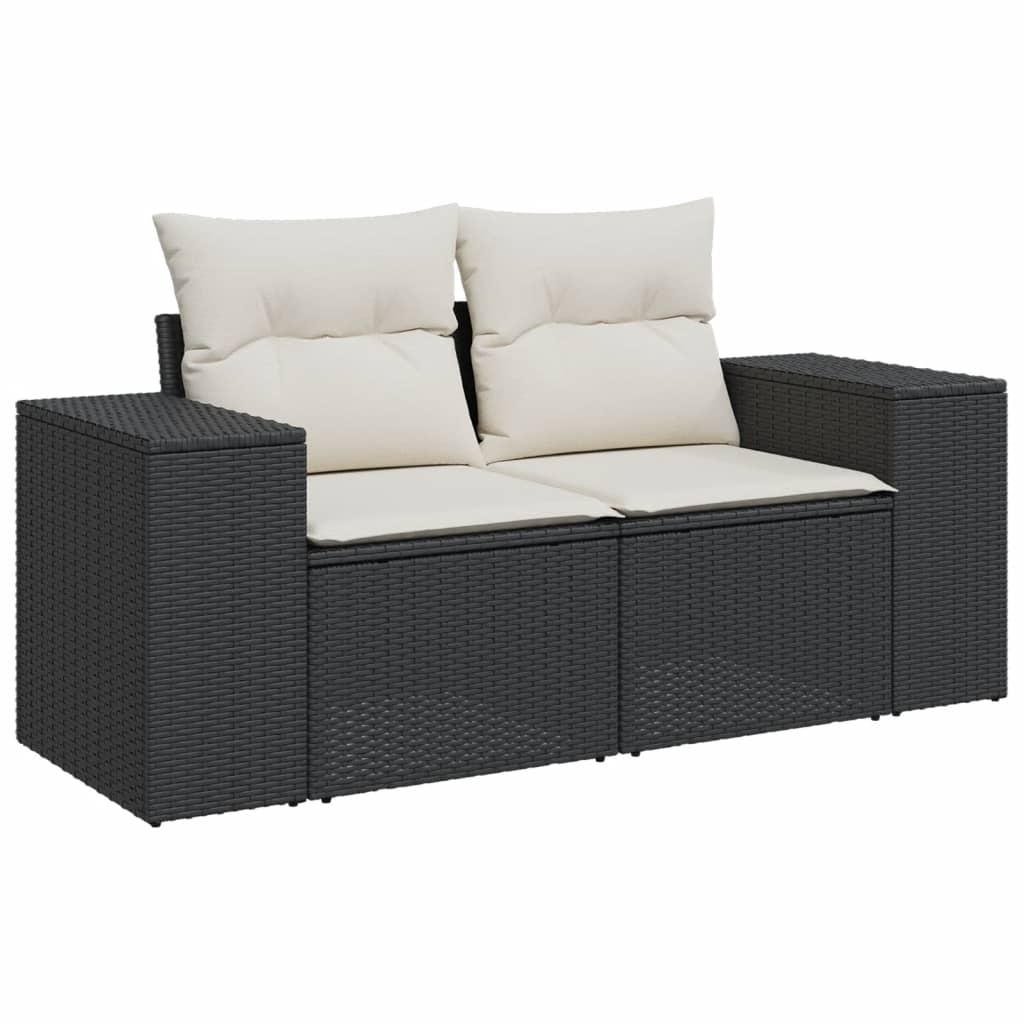 9-dijelni set vrtnih sofa s jastucima crni od poliratana
