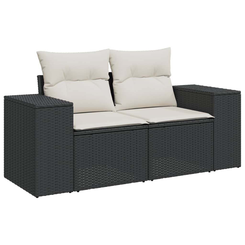 11-dijelni set vrtnih sofa od poliratana s jastucima crni