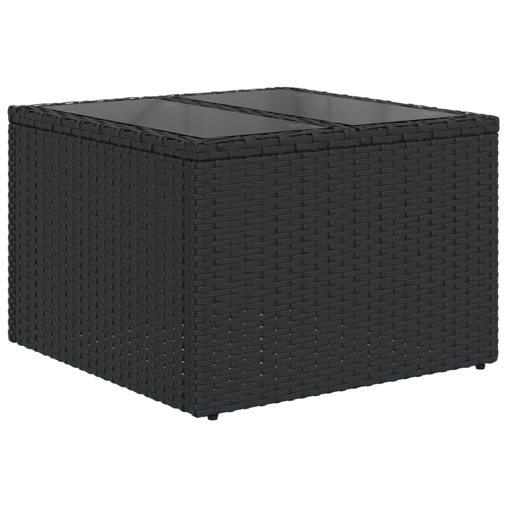 10-dijelni set vrtnih sofa s jastucima crni od poliratana