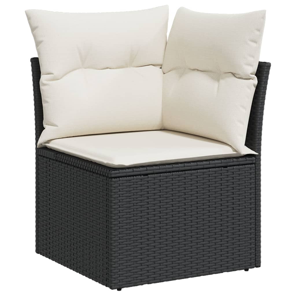 10-dijelni set vrtnih sofa s jastucima crni od poliratana