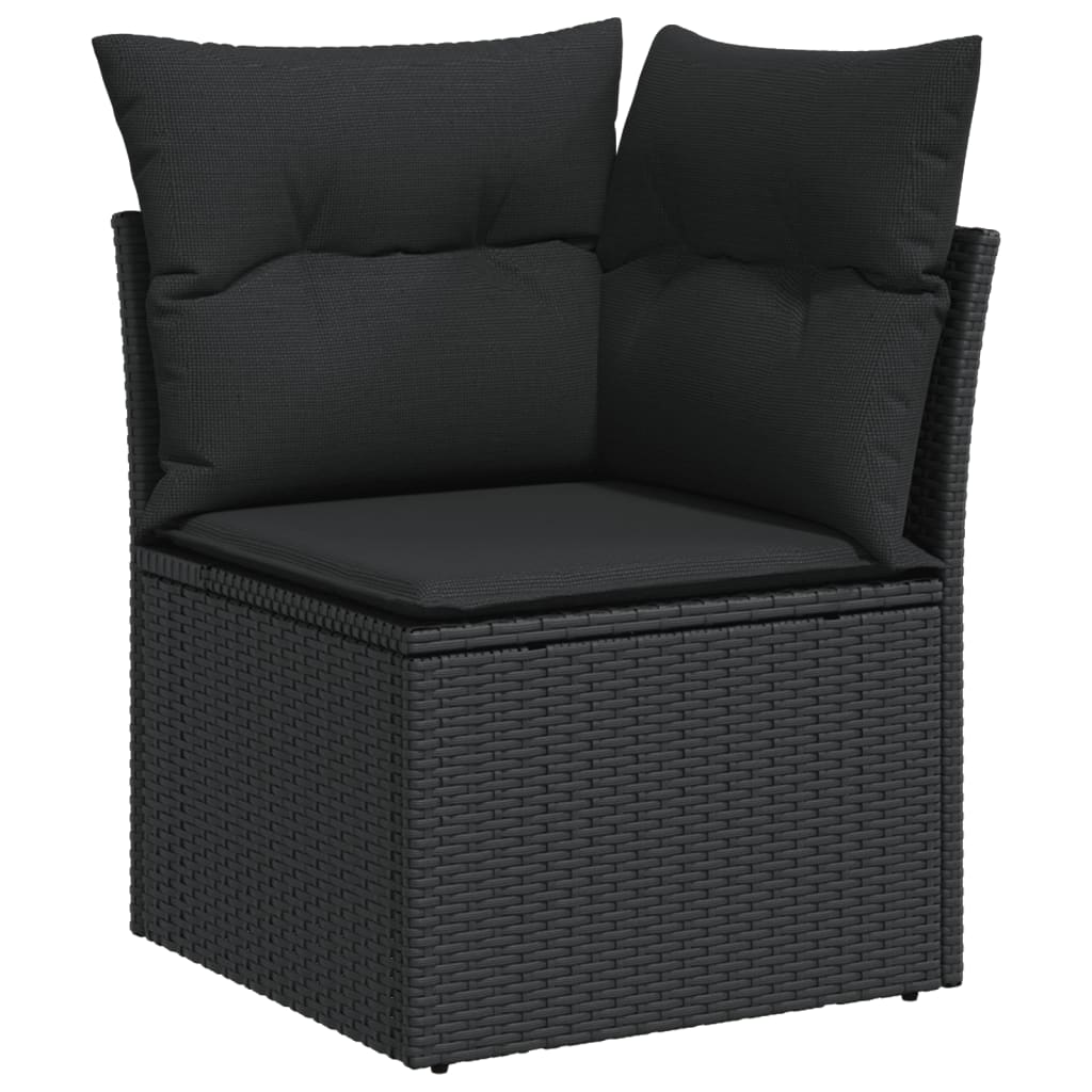 10-dijelni set vrtnih sofa s jastucima crni od poliratana