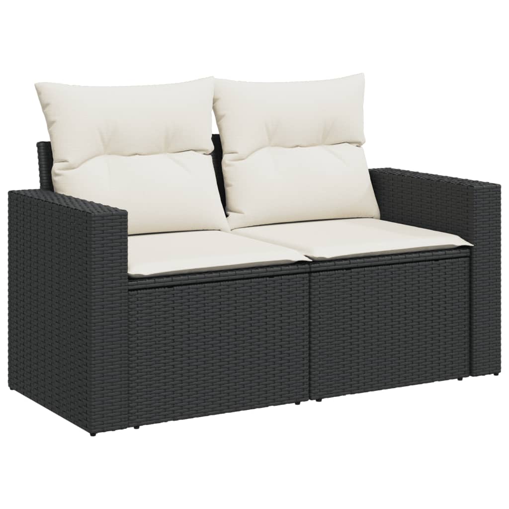 10-dijelni set vrtnih sofa s jastucima crni od poliratana