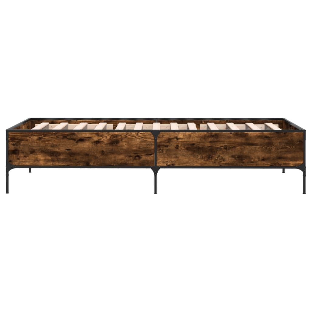 Okvir za krevet boja hrasta 120x200cm konstruirano drvo i metal