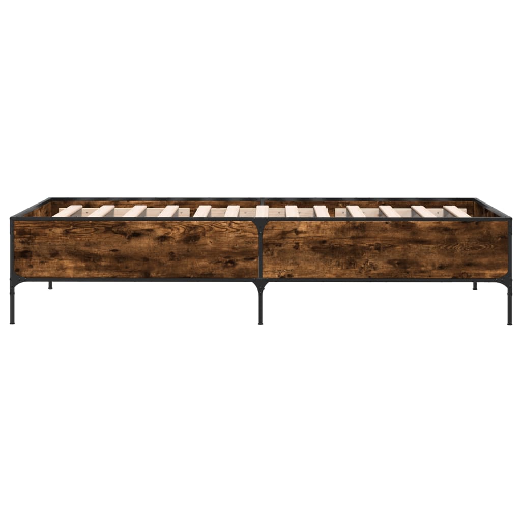 Okvir za krevet boja hrasta 90x200 cm konstruirano drvo i metal