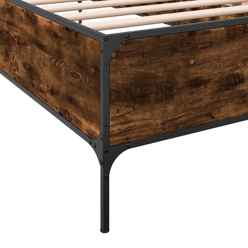 Okvir za krevet boja hrasta 90x200 cm konstruirano drvo i metal