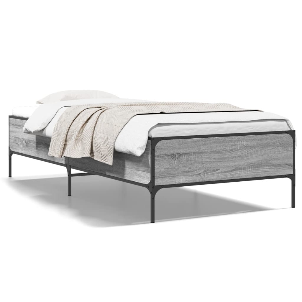Okvir za krevet boja hrasta 90x200 cm konstruirano drvo i metal