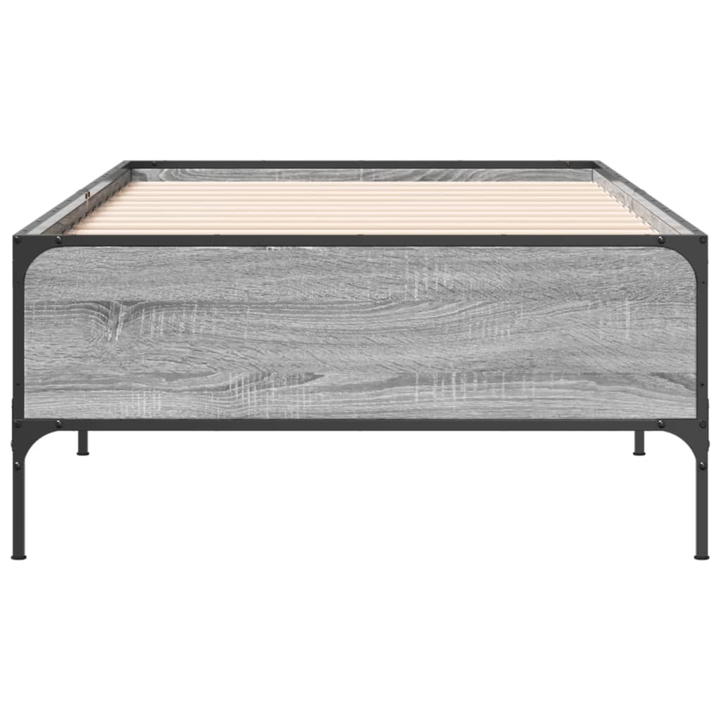 Okvir za krevet boja hrasta 90x200 cm konstruirano drvo i metal