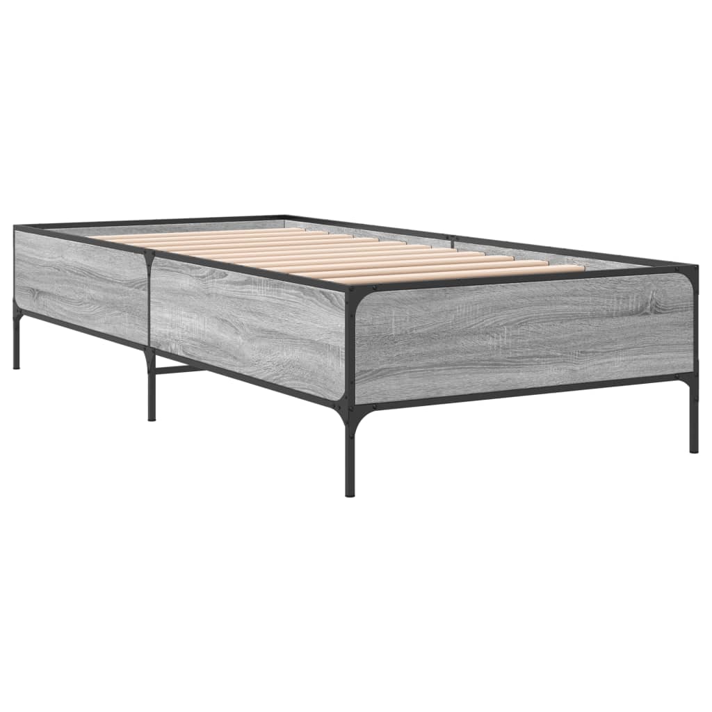 Okvir za krevet boja hrasta 90x200 cm konstruirano drvo i metal